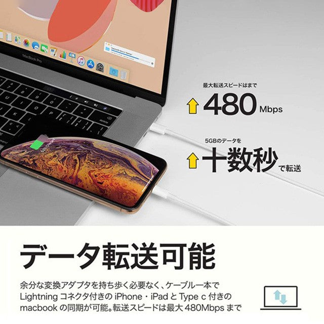 長さ2m iphone12 Apple純正ケーブル PD急速充電 iPhone純正品 充電